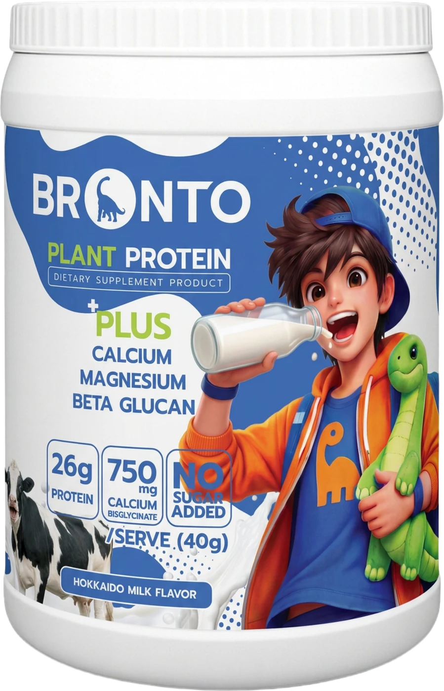 กระปุก BRONTO Plant Protein รสนมฮอกไกโด