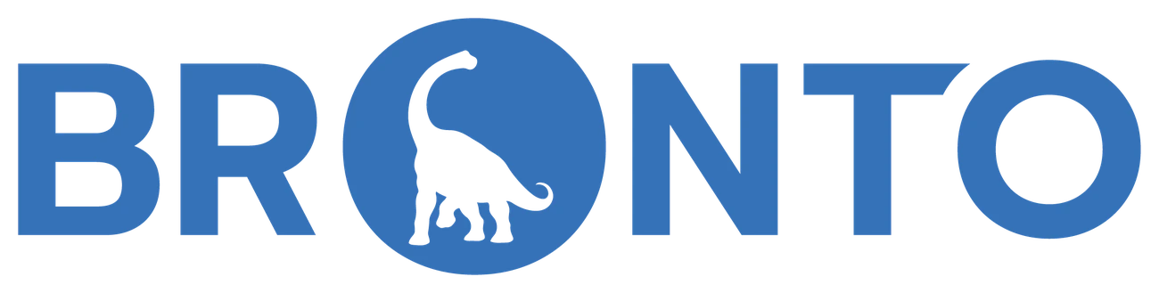 โลโก้ BRONTO สีฟ้า